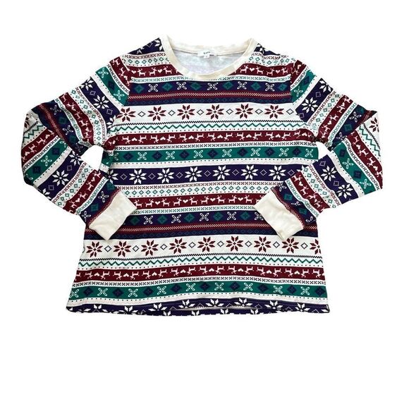 Knix Multicolor Christmas Holiday Joggers Pajamas Loungewear Cotton Set - Picture 2 of 8